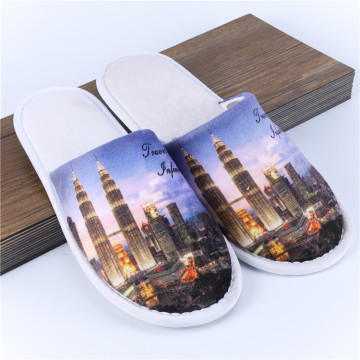 Plush Indoor Slippers with Printed Design