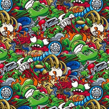 Wholesale hydrographic film/hydrographic film active worms pattern film WIDTH 50CM GWR029
