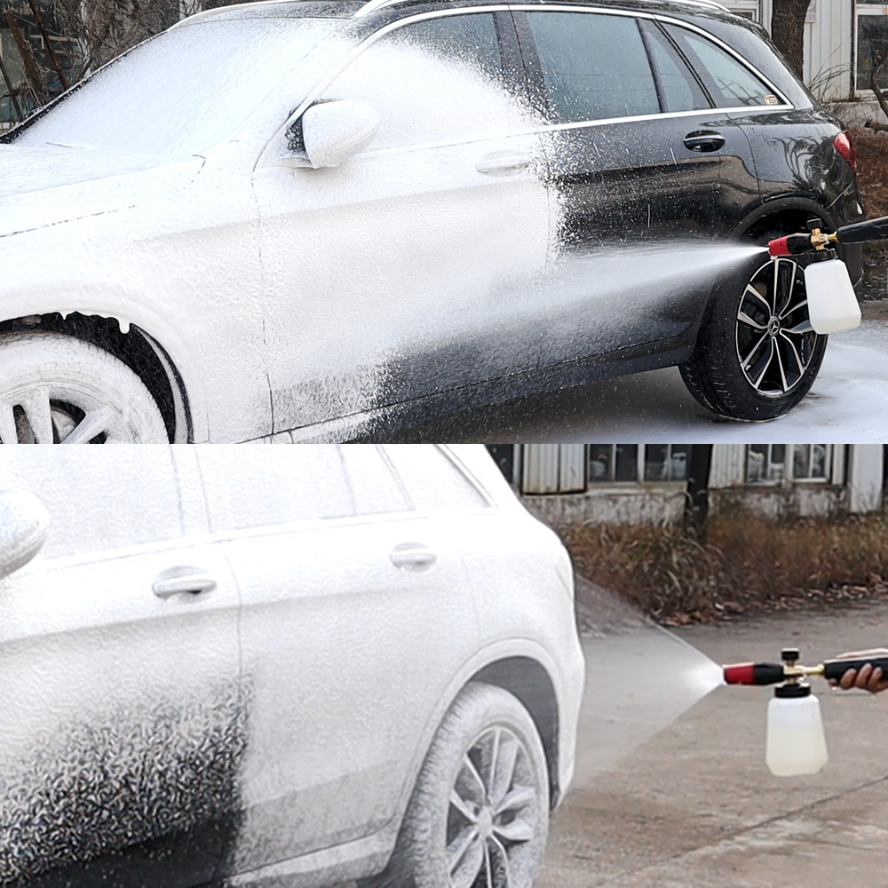 1/4 Boundi de lance en mousse de neige réglable Boucotte à haute pression Lavage de voiture Bouteille à jet de bouteille réglable Buse ouverte Colonne ouverte