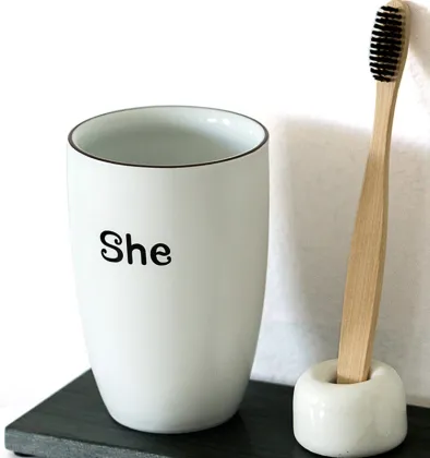 Customized Simple Household Ceramic Mouthwash Cup for Hotels
