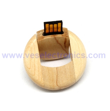 Swivel USB Stick Wooden Flashdrive