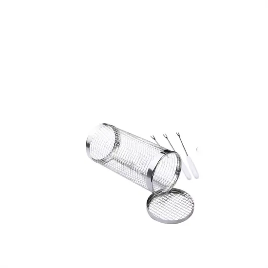 Hot Selling Cylinder BBQ Grill Rolling Grilling BBQ Basket for Outdoor Use