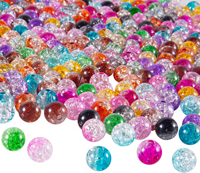 Crackle Beads 10mm Handcrafted Crackle Glass Round Beads