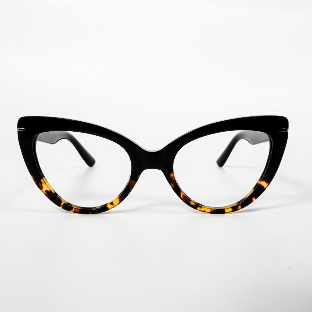 Black Grande Cat Eye Glasses Flames Women