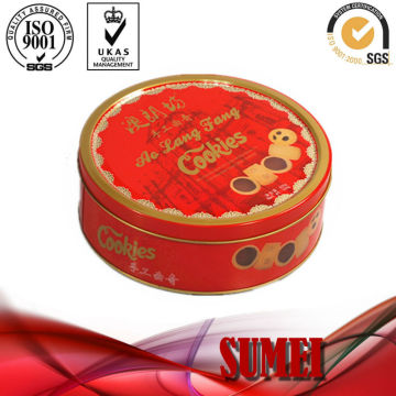 custom round cookies tin can