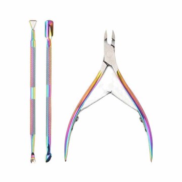 Professional Stainless Steel Nail Care Kit with Clippers, Cuticle Remover, Pusher, and Cutter