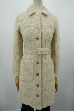 Damas Coats Tweed Tweed Tweed Tweed Damas Vestido