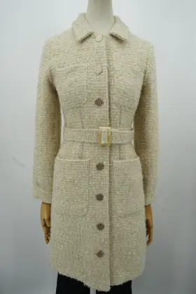 ladies coats long sleeve tweed fabric ladies dress