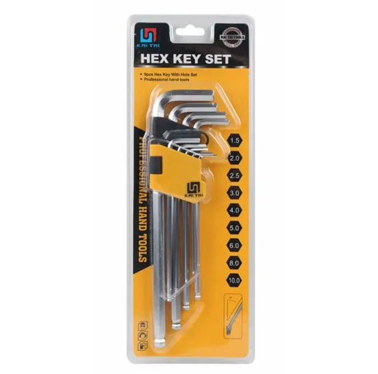 Extra Long Arm Ball Point Hex Key Set - Metric 9PCs