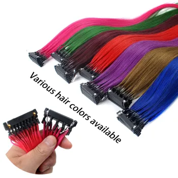 6D No-Trace Hair Extensions, Hairpieces with C-Shaped Buckles: Set of 10 Human Hair Pieces