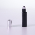 Black Flat Shoulder Diffuser Bottle 10ml Glass Roll On Containers With Silver Caps Factory