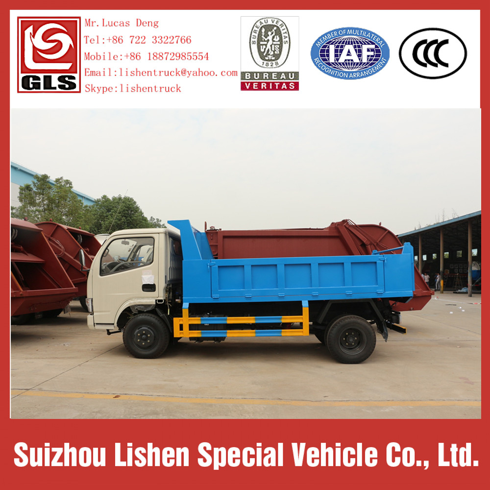 Hydraulic Garbage Truck Dongfeng Rear Load Dump