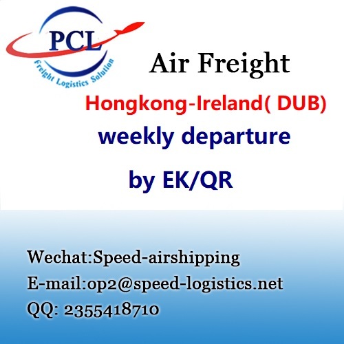 International air freight from Hongkong to Dublin Ireland ( DUB ) airport