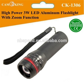 High Power LED aluminum flashlight with zoom function