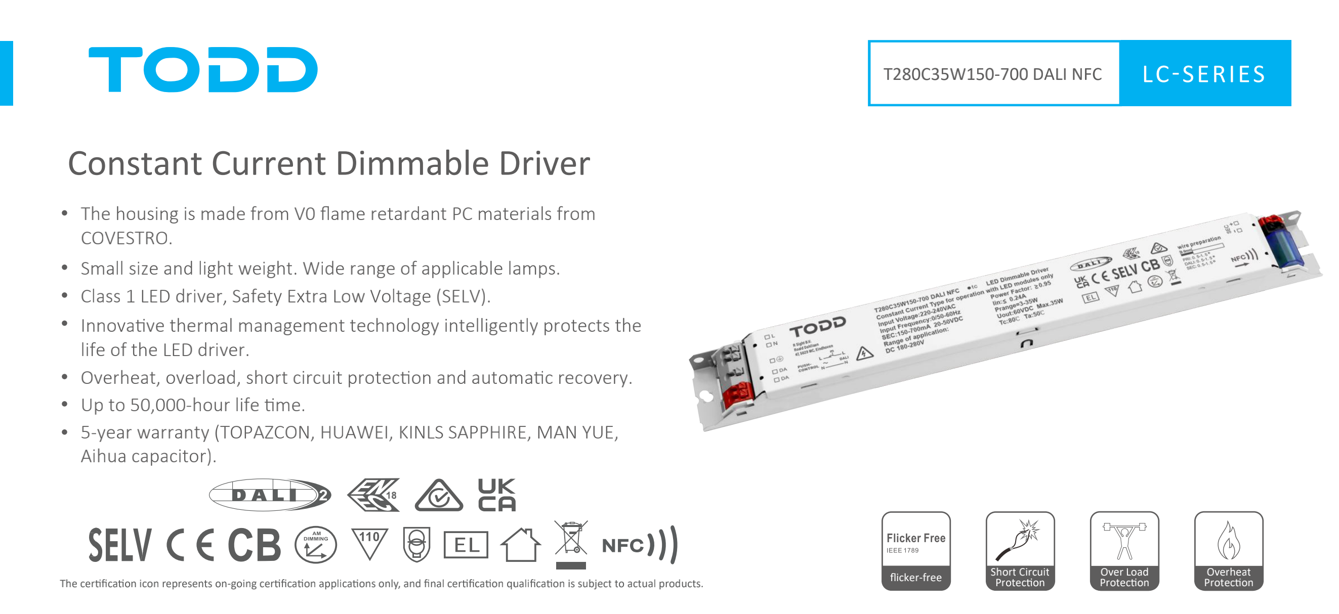 led driver T280C35W150-700 DALI NFC