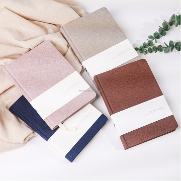 Cotton Linen Fabric Cover A5 Dotted Notebook 160gsm