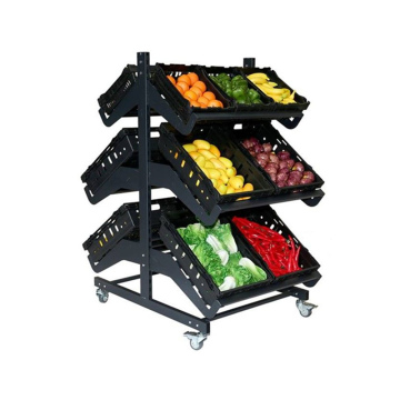 Double Sided 800mm Mobile Fruit and Vegetable Gondolas for Supermarkets