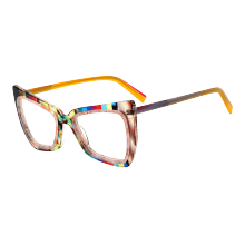 Multicolor Patchwork Lamination Acetate Glasses