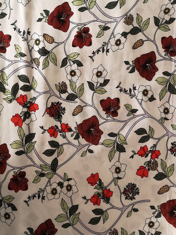 Flower Design Rayon Lightweight Challis 30S Printing Fabric