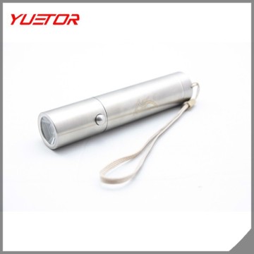 portable Pocket stainless steel led flashlight adjustable lamp light