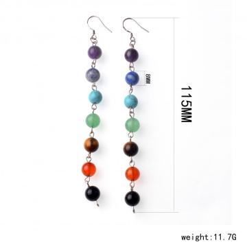 8MM/6MM Stone Beads 7 Chakra Earring Healing