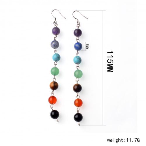 8MM/6MM Stone Beads 7 Chakra Earring Healing