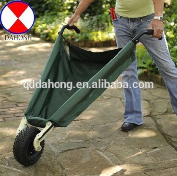 garden canvas wheel barrow, canvas tool cart for garden use, movable canvas wheel barrow