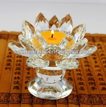 Crystal lotus candle holder