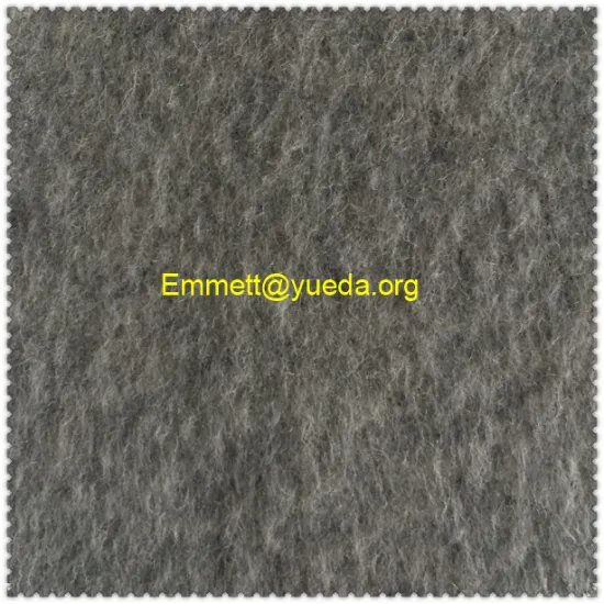 Grey color brushed wool knit fabric for overcoat garment