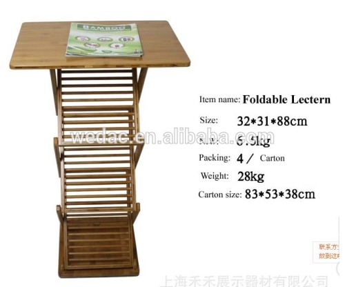 Supermarket Foldable Bamboo Lectern Platform High Quality Supermarket