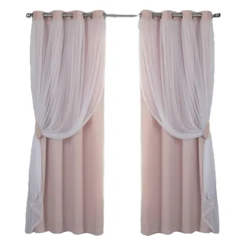 Solid Polyester Blackout Curtain with Grommet Top for Home
