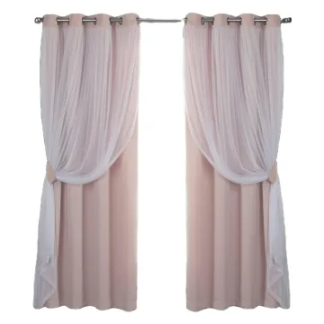 Solid Polyester Blackout Curtain with Grommet Top for Home