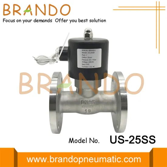 1'' DN25 Solenoid Valve Flange NC Stainless steel Valve