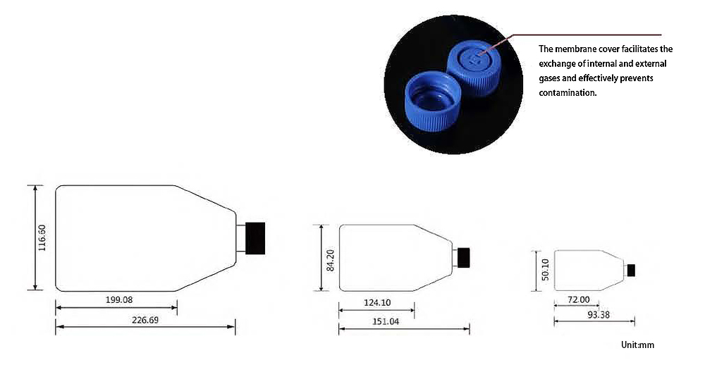 Cell Cuture Flask Product Drawing