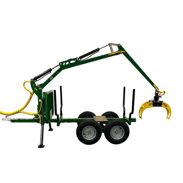 Log Loader Trailer with 10-Ton Log Grapple Crane and Trailer