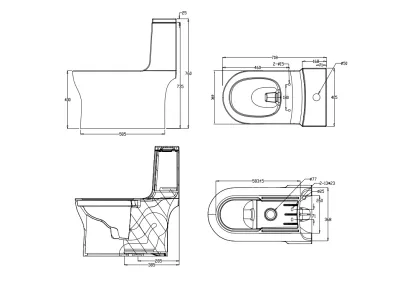 Modern One-Piece Ceramic Toilet Bowl with Siphon Sanitary Ware