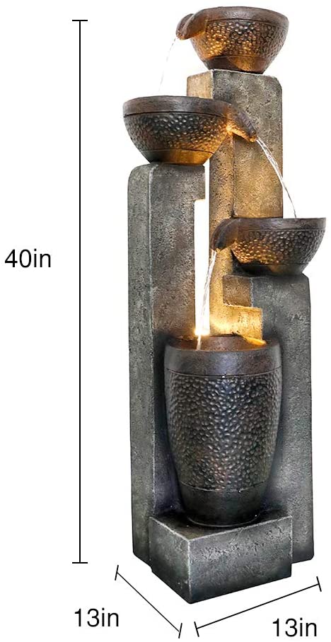 40 &quot;4 Tier -Töpfe im Freien Gartenwasserbrunnen im Freien