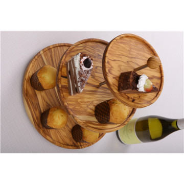 Utensilios de cocina con soporte de madera para postres y cupcakes de 3 niveles