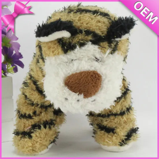 CE Standards Baby Safe 10cm Standing Mini Plush Tiger Toy Animals for Kids