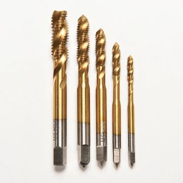 Titanium Coated Metric High Speed Steel (HSS) Spiral Fluted Machine Screw Tap