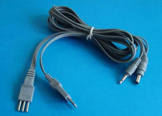 Tens Lead Wires, Gray Electrodes Wire /tens Lead Wire With Tunning Fork And 3.5mm Dc Plug