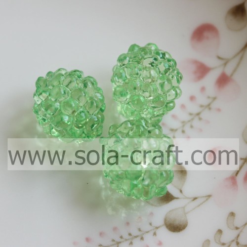 Perle di bacche acriliche trasparenti a basso prezzo di colore verde per collana