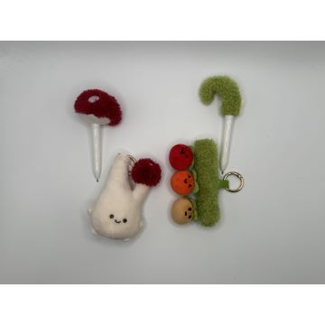 Lindo bolígrafo acompañante de peluche vegetal para la alegría diaria