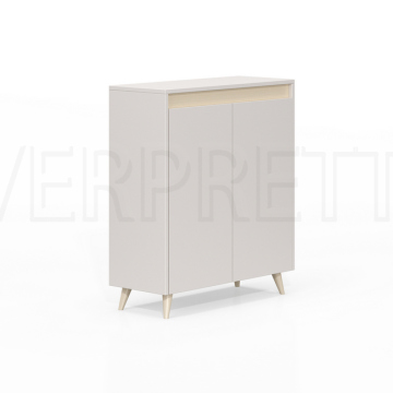 Dual-Door Wooden Shoe Cabinet Spacious Multi-Tier Footwear Storage Organizer for Entryway Mudroom or Bedroom Closet