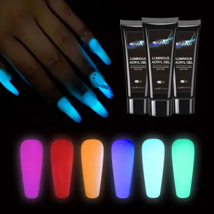 6 Color Luminous Acryl Gel System without Nail Form