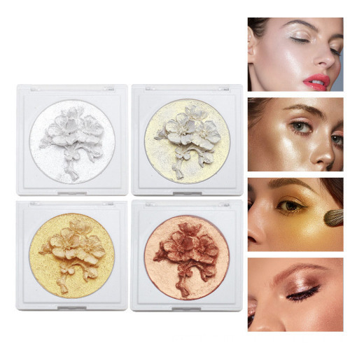 Private Label 4-Color Face Makeup: 3D Sculpted, Waterproof, Brightening Highlighter & Long-Lasting Contouring Kit