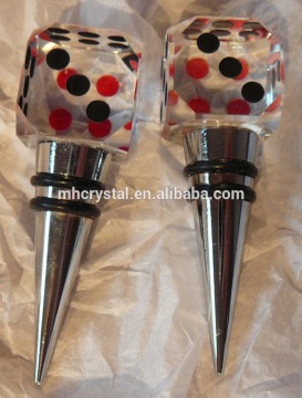 GLASS DICE BOTTLE STOPPER MH-QT0403
