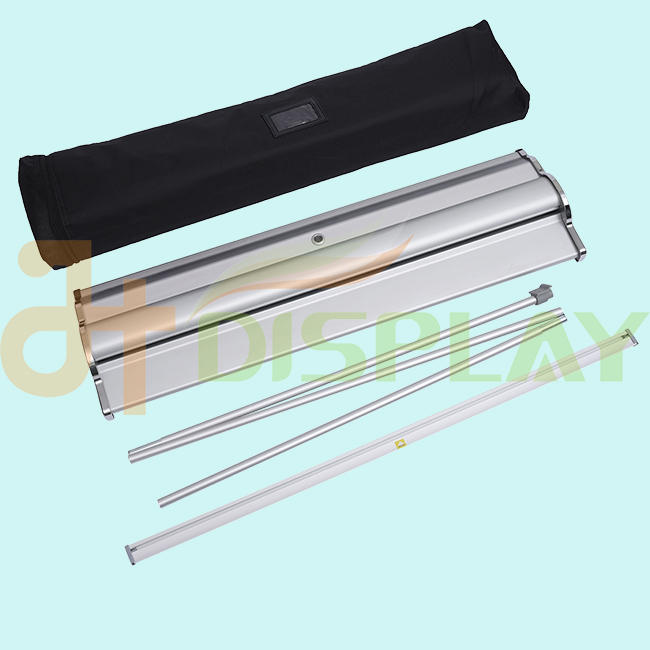 Aluminum silver step roll up banner stand