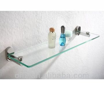 Modern Glass Shelf with Metal Base - Bathroom Wall Fitting Accessory 1205