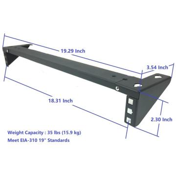 1U 35 Pounds Weight Loading Wall Mounted Bracket